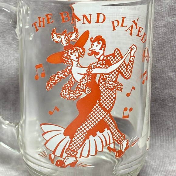 Hazel Atlas Big Top Peanut Butter Glass "The Band Played On" Song Lyrics Mug - Picture 2 of 10
